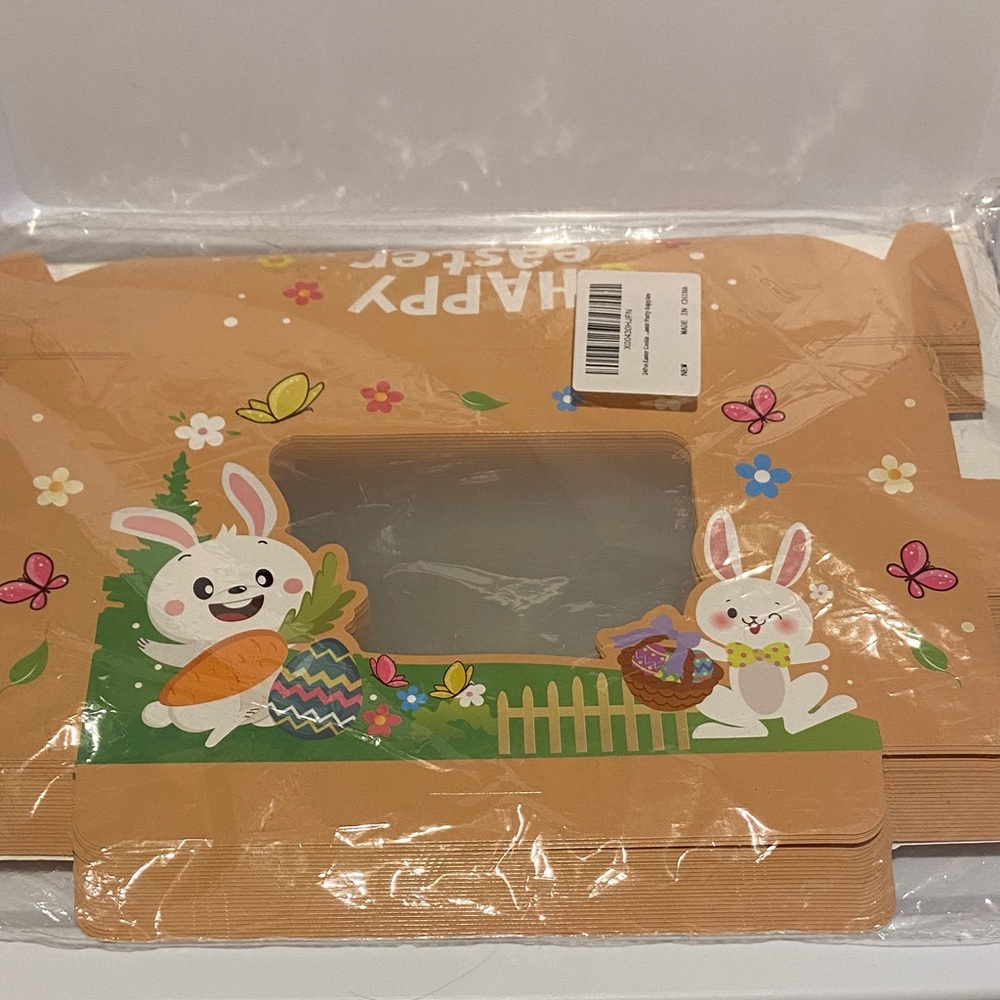 Easter Bunny Window Gift boxes cookies - Orange with Cute Bunny Design